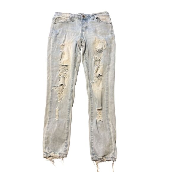 GoGo Denim - GoGo Jeans USA Distressed Cropped Denim Jeans Size 5